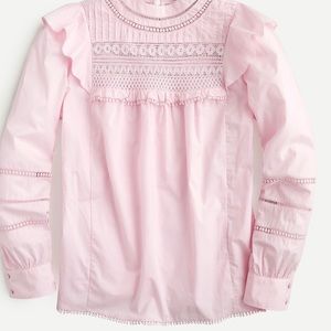 Crocheted lace ruffle top